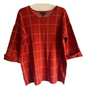 Tahari Orange Knit Sweater